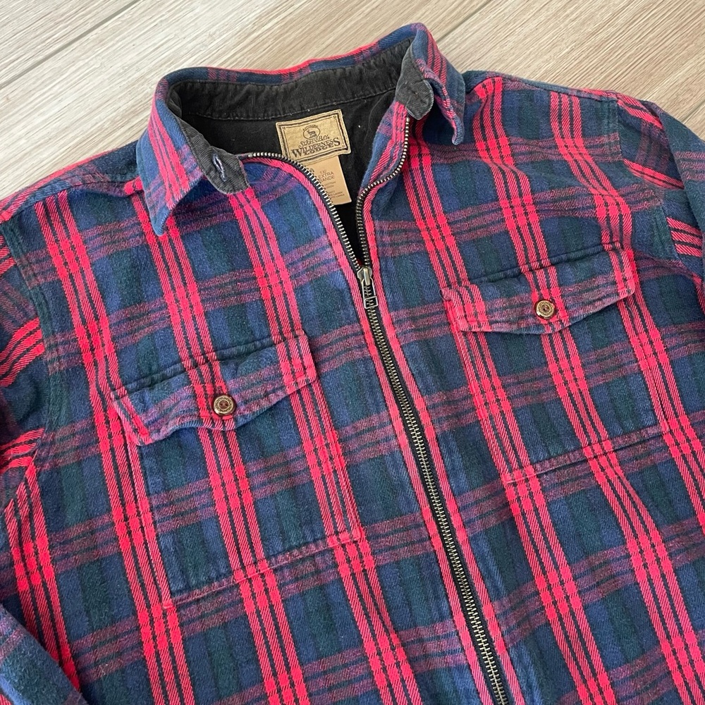 St. John’s Bay Wilderness Lodge Vintage Plaid Zip Up Shirt Jacket - Picture 2 of 6